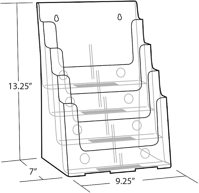 Azar Displays 252376 Four Tier, Four Pocket Letter Brochure File Holder - Image 3