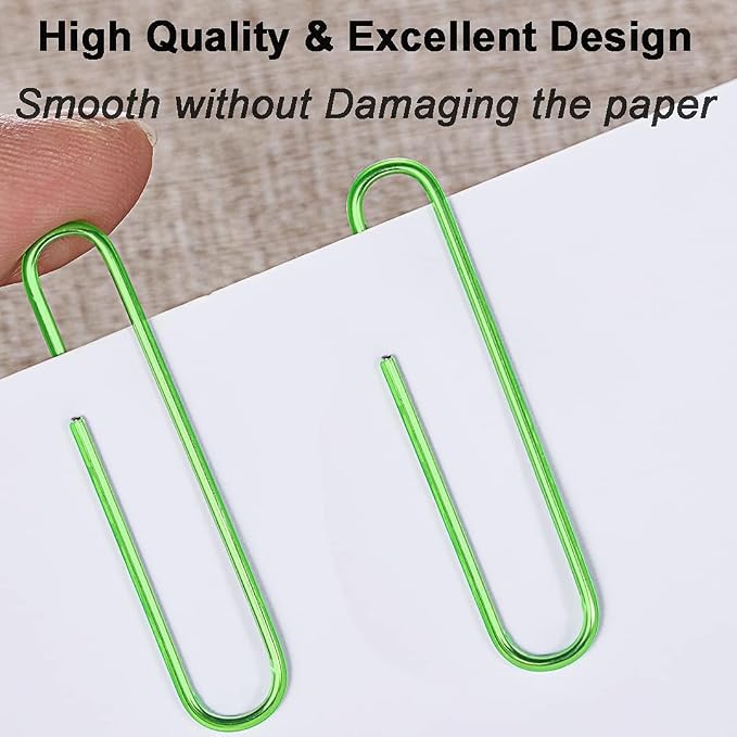 Vinaco Green Jumbo Paper Clips, 100 Pack, 2 Inch, Durable & Rust Resistant - Image 4