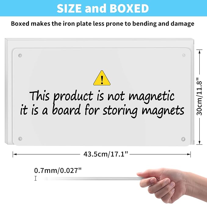 17.7" x 11.8" 2 Pack White Metal Magnetic Board - Image 2