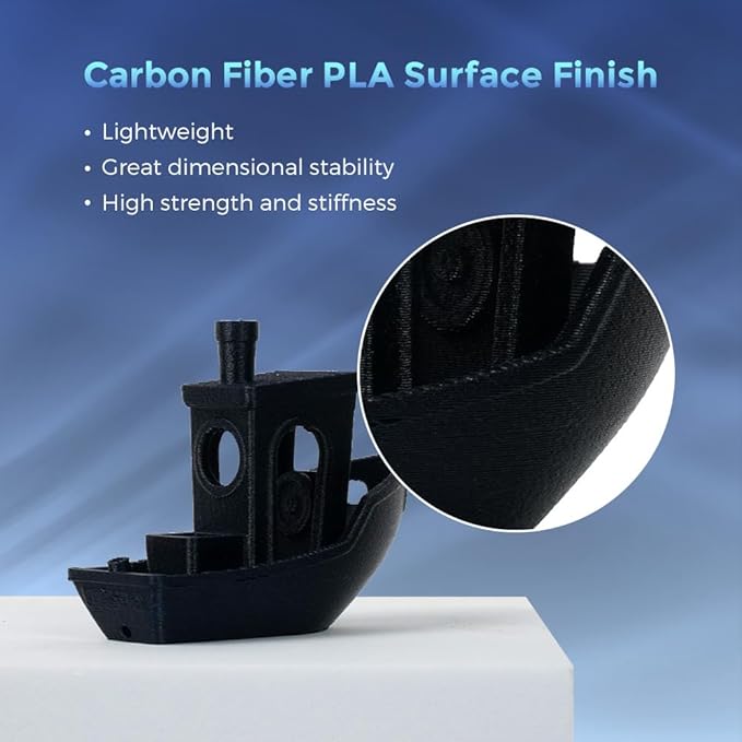 FLASHFORGE Carbon Fiber PLA Filament 1.75mm, Carbon Fiber Reinforced PLA 3D Printer Filament, 1KG Spool Dimensional Accuracy +/- 0.02mm, High Strength & High Abrasion-Resistance (PLA-CF Midnight Blue)-DeskLoop Office