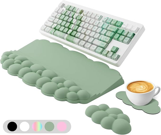 Wrist Rest with Keyboard Stand, Ergonomic Computer Wrist Support Pad, Cloud by Lomil