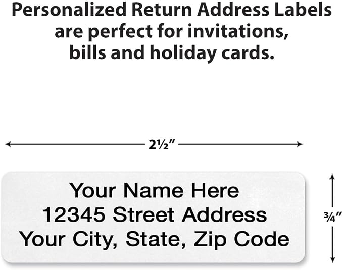 Personalized Return Address Labels, Roll of 125 Gloss White Self-Adhesive - Image 2