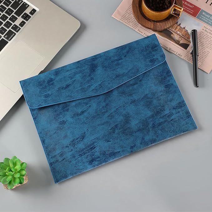 A4 PU Leather Portfolio Filing Envelope Oragnizer Thin Waterproof File Holder - Image 4