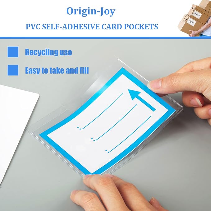 Origin-Joy 50 PCS Self-Adhesive Index Label Pockets - Image 3