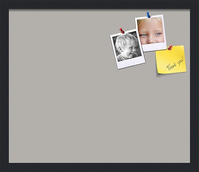 PinPix 20x17 Inch Cork Bulletin Board. This Decorative Framed Pin Board Comes with Dark Stone Design and a Satin Black Frame. Ideal for Home Office Decor or Message Board (PinPix-1808)-DeskLoop Office