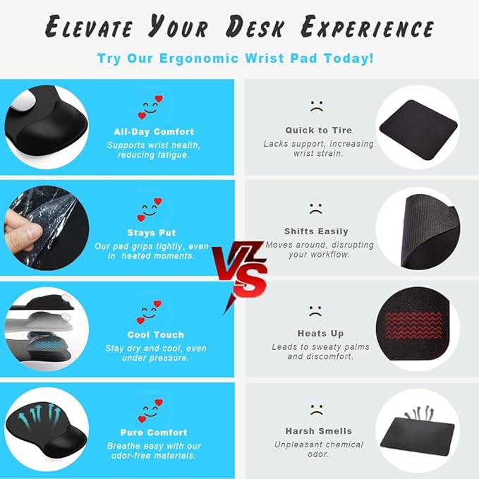 DEMON CHEST ErgoComfort Gel Wrist Rest Mouse Pad-Ergonomic Office Mousepad - Image 5