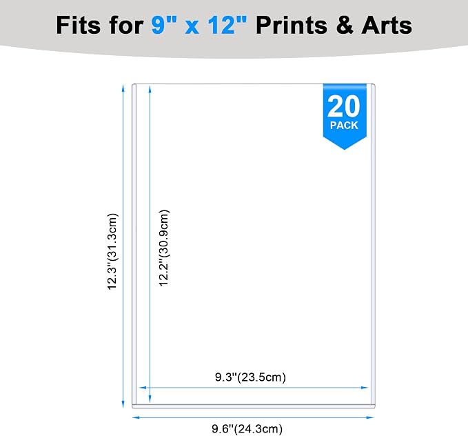 Ndsox 20 Pack 9" x 12" Rigid Print Protectors Clear Hard Plastic Sheet - Image 2