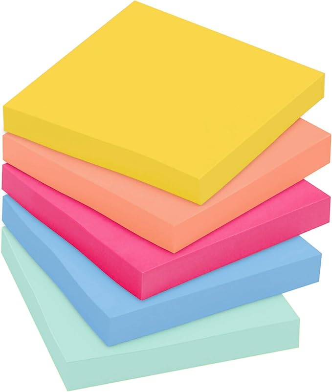 Post-it Super Sticky Notes, 3 x 3 in, Summer Joy, 5 Pads, 90 Sheets/Pad | - Image 12