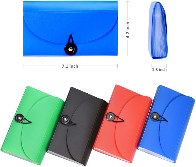 SEEKIND Expanding File Folders 4 Pack, 7.1" 4.2" Receipt Organizer Folder - Image 4