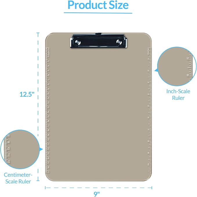 Pack of 6 Plastic Clipboards - Image 4