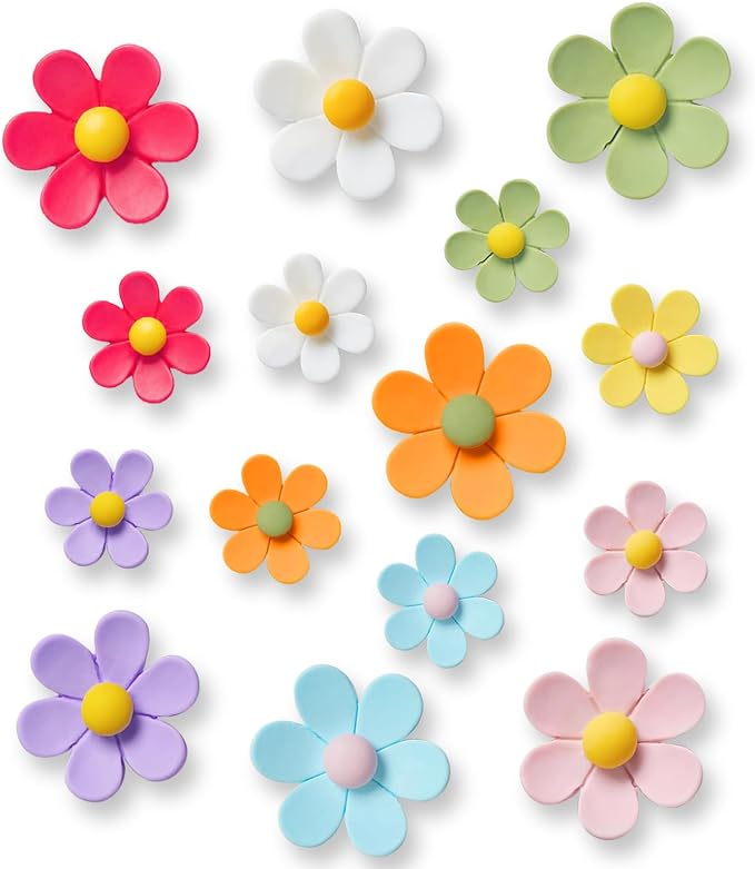 16 pcs-Cute Flower Magnet, Colorful Magnets by KEYDUACU