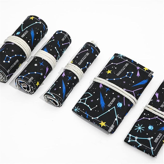 DIYOMR 24/36/72 Slots Pencil Wrap Pencil Rolls, Artist Colored Pencils Roll Up - Image 5