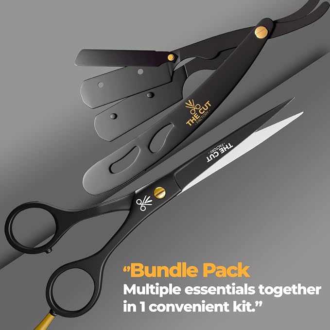 Professional Hair Scissors & Straight Razor Kit – Premium Barber Shears Set - Image 2
