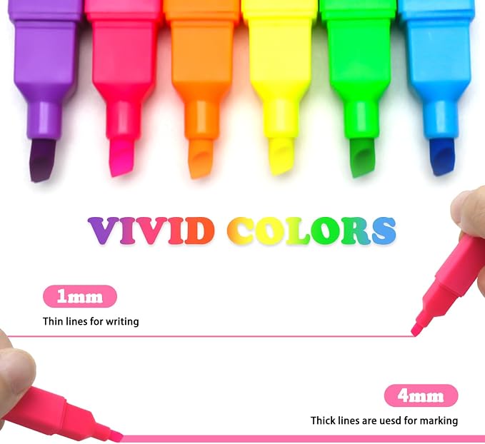 Piochoo Highlighters, Chisel Tip Book Highlighter - Image 3