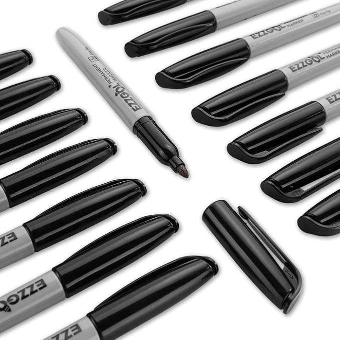 Ezzgol Permanent Markers Bulk, 72 Pack Black Permanent Marker Set, Fine Tip - Image 7