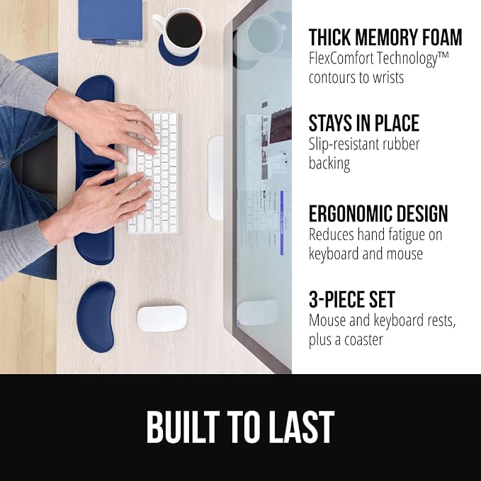 GORILLA GRIP Silky Memory Foam Keyboard Wrist Rest - Image 2