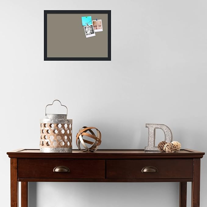 PinPix 18x13 Inch Cork Bulletin Board. This Decorative Framed Pin Board Comes with Pewter Design and a Satin Black Frame. Ideal for Home Office Decor or Message Board (PinPix-1812)-DeskLoop Office
