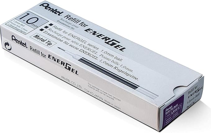 Pentel Refill for EnerGel RTX, EnerGel Deluxe, Metal Tip, Bold Point, Violet Ink by PentelofAmerica