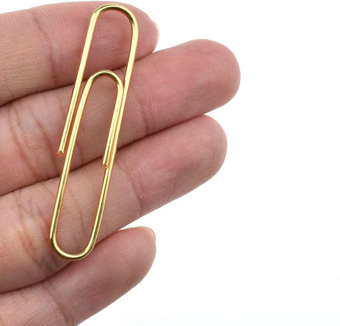 HAHIYO Paper Clips Large 2 inches Length Gold Paperclips Vinyl Coated Prevent by HAHIYO