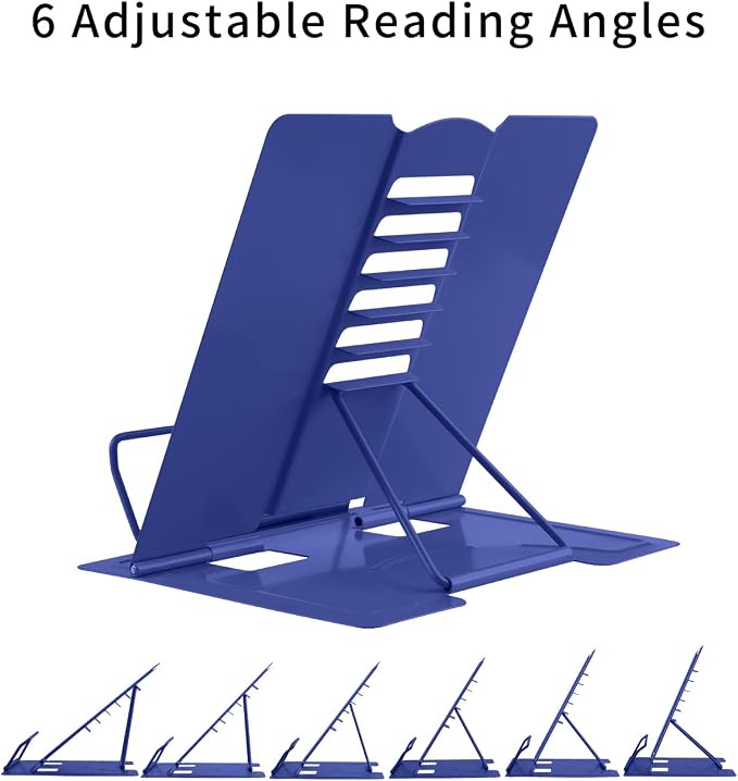 MSDADA Desk Book Stand Metal Reading Rest Book Holder Adjustable Cookbook - Image 5
