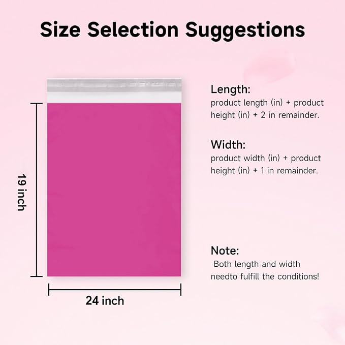 Pink Poly Mailers 19x24, 100 Pack - Image 3