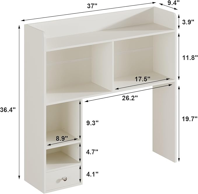 ChooChoo Desktop Bookshelf, 36.4" Tall Countertop Desk Hutch - Image 2