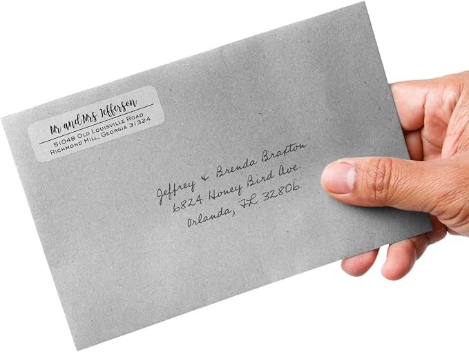 Clear Mixed Font Rolled Address Labels / 250 Personalized Return Address - Image 4