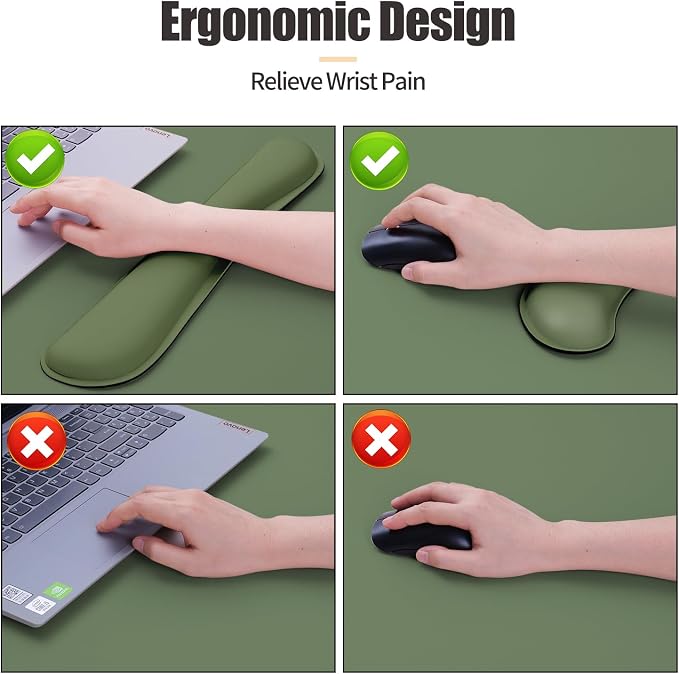 Bloss Keyboard and Mouse Wrist Rest + Leather Desk Mat, Desk Mat - Image 3