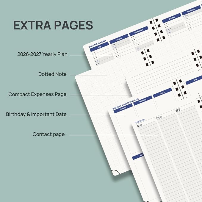 POPRUN Daily Planner 2026-2027 One Page Per Day, 12 Months Hourly Appointment - Image 5