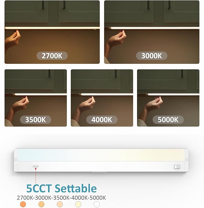 Leetdud LED Under Cabinet Lighting Hardwired or Plug in, 18 Inch 9W, Dimmable 5 - Image 3