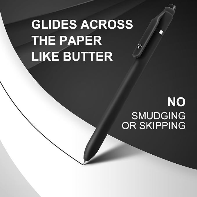 thinkor Gel Pens Black Ink, Cute Office School Supplies Gifts - Image 2