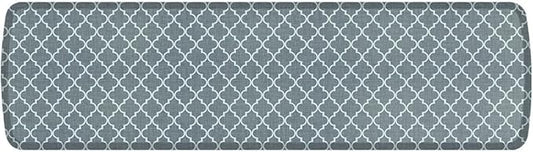 GelPro Elite Premier Gel Anti-Fatigue Kitchen Comfort Floor Mat, 20x72”, Trellis Classic Grey-DeskLoop Office