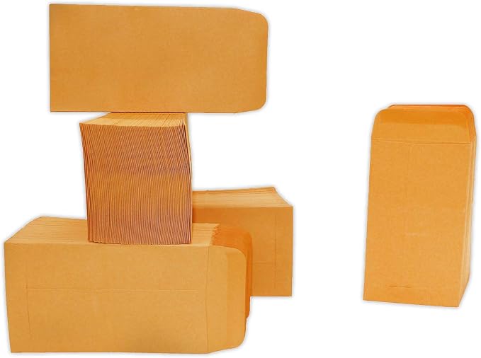 Xxcxpark 500 PCS #7 Coin Envelopes, 3.5 x 6.5 inches Brown Kraft Envelopes - Image 9