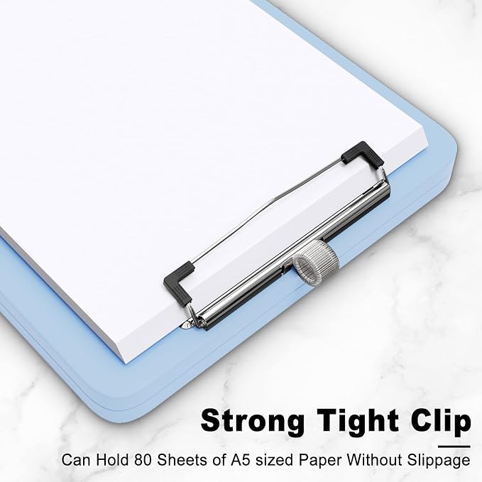 Hongri A5 Clipboard with Storage, Metal Retractable Pen Holder, 6 x 9'' Nursing - Image 4
