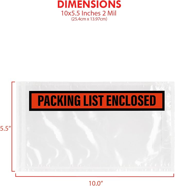 GPI - Packing List Envelopes, 5.5" x 10" Packing Slip Pouches, Top Loading - Image 2