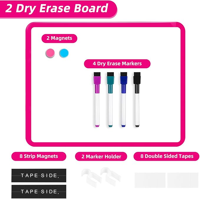VUSIGN Small White Board Dry Erase, Dark Pink - Image 6