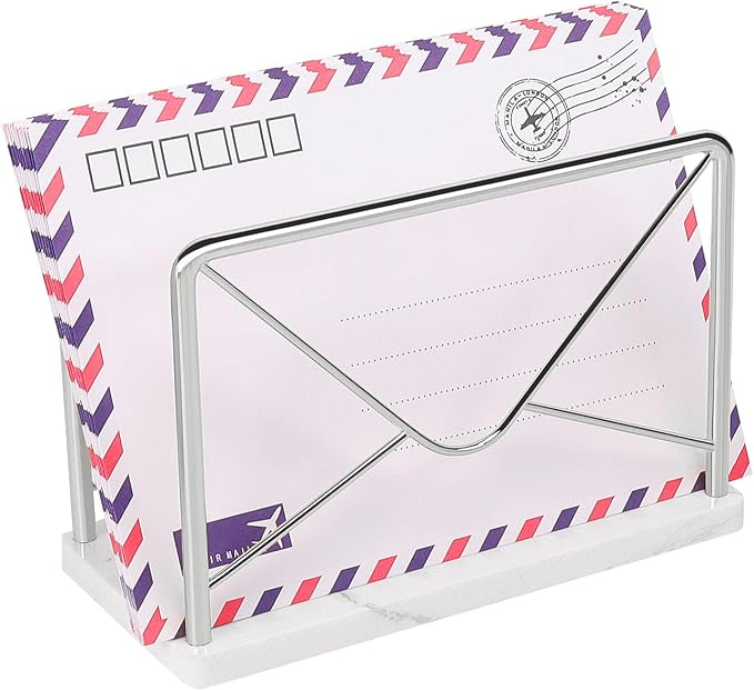 Modern Mail Holder for Home Office, Metal Letter Organizer Sorter for Desk by Jeasor