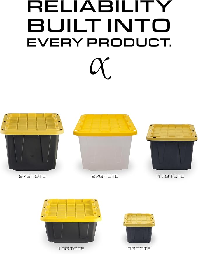 CX BLACK & YELLOW, 17-Gallon Heavy Duty Storage Bins - Image 8
