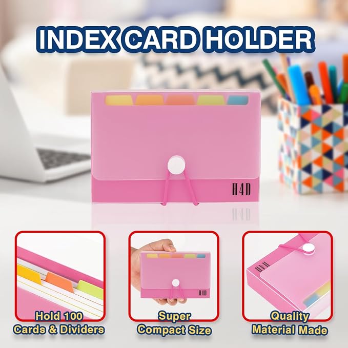 H4D 3x5 Index Card Case with 100 Heavyweight Ruled Index Cards and Dividers - Image 3