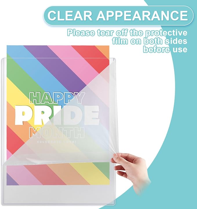 Jecery 10 Pcs 9 x 12'' Rigid Print Protectors Clear Rigid Plastic Paper Page - Image 4