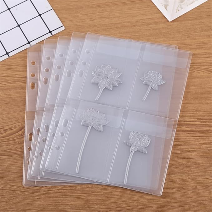10 Pack A5 Size Plastic Binder Pockets, 6 Holes Waterproof PVC Folders Loose - Image 4