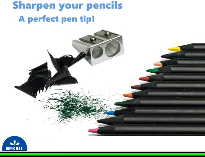 Pencil Sharpeners Manual Twin Metal Dual Sharpening Blade Double Holes - Image 4