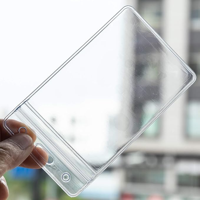 Vertical ID Badge Holders Sealable Waterproof Clear Plastic Holder, Fits - Image 6