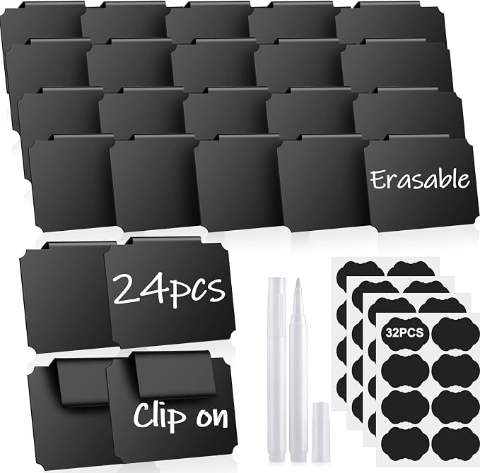 24PCS Basket Labels, Premium Bin Basket Labels Clip On, Pantry Basket Labels by woweasi