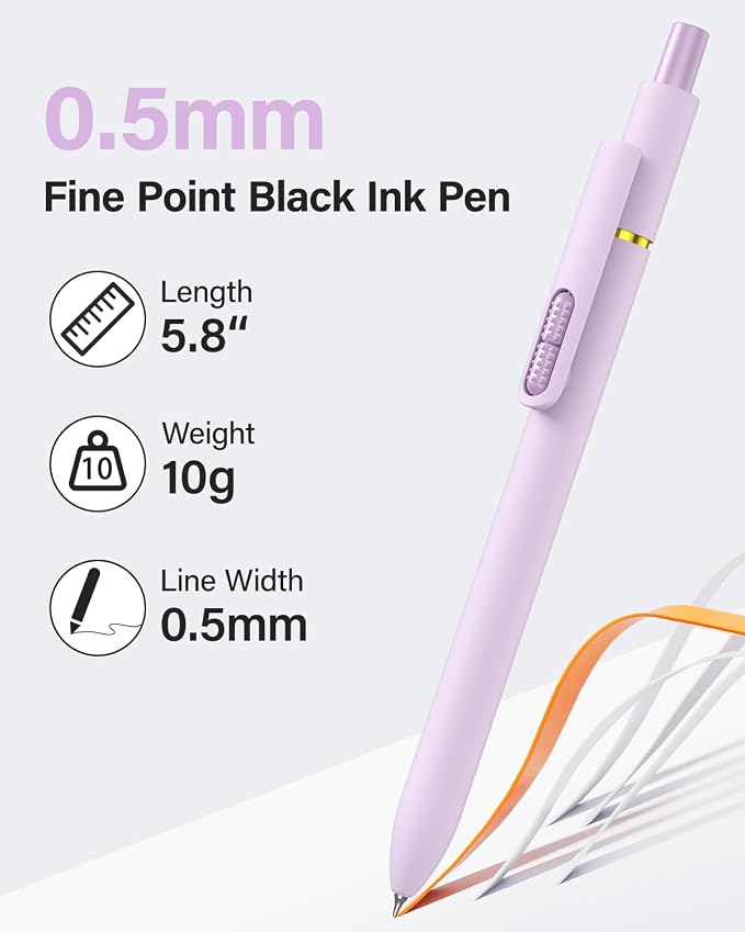 inkipen- 16 Pack Pens, Gel pens Black Ink, Fine Point, Quick-Drying Smooth - Image 7