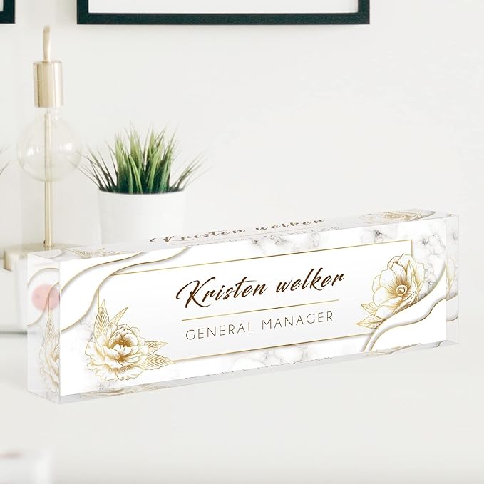 Personalized Office Name Plate for Desk, Custom Employee Appreciation Gifts by Custom