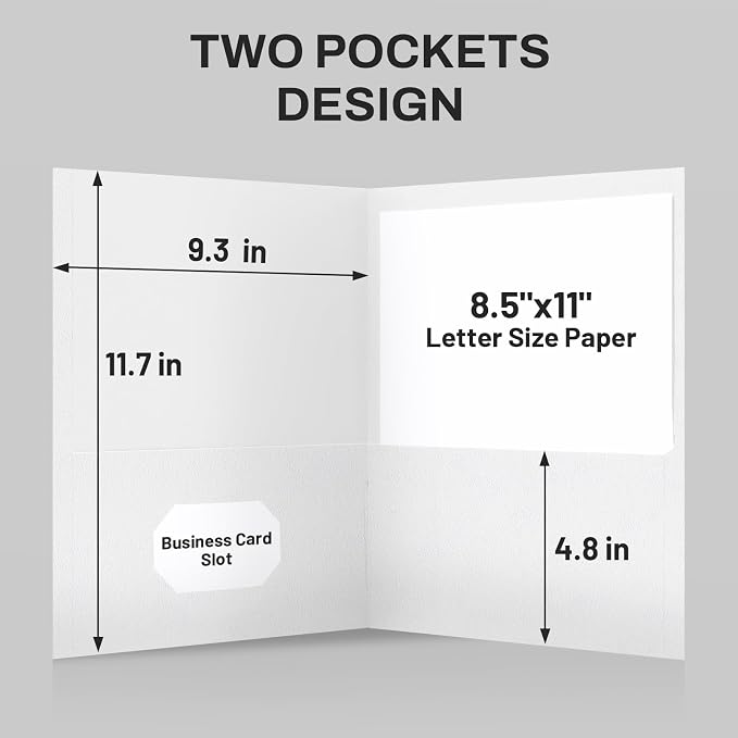 SUNEE Folders with Pockets, 2 Pocket Folders Fit Letter Size Paper, Paper File - Image 4