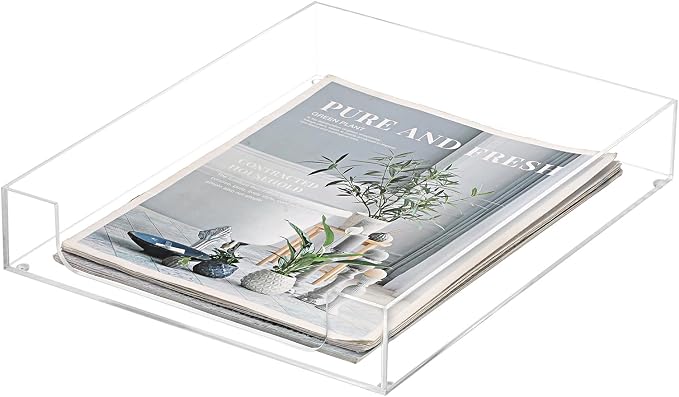 BTSKY 2 Pack Multipurpose A4 File Tray Clear Acrylic Desk Tray Organizer - Image 9