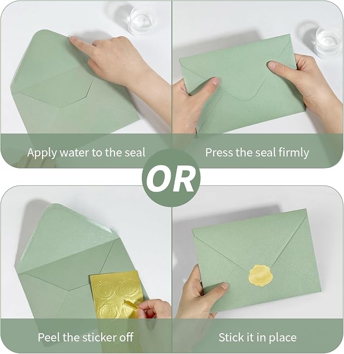 50 PCS Sage Green Colorful A7 Envelopes - Image 3