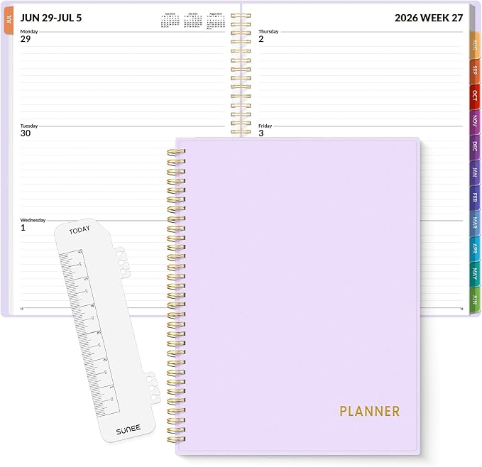 SUNEE Academic Planner 2026-2027 – Weekly & Monthly Planner, July 2026 to June by SUNEE